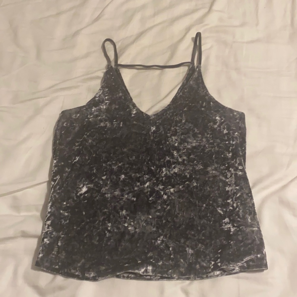 Gray velvet top